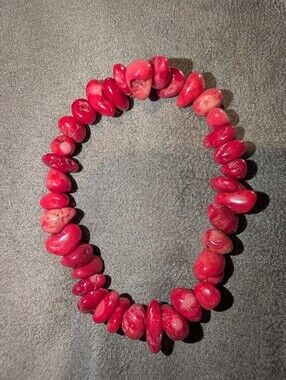 Red Coral Stretch Bracelet